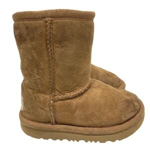 UGG‎ Classic Short Tan Brown Suede Leather Shearling Winter Boots US 7